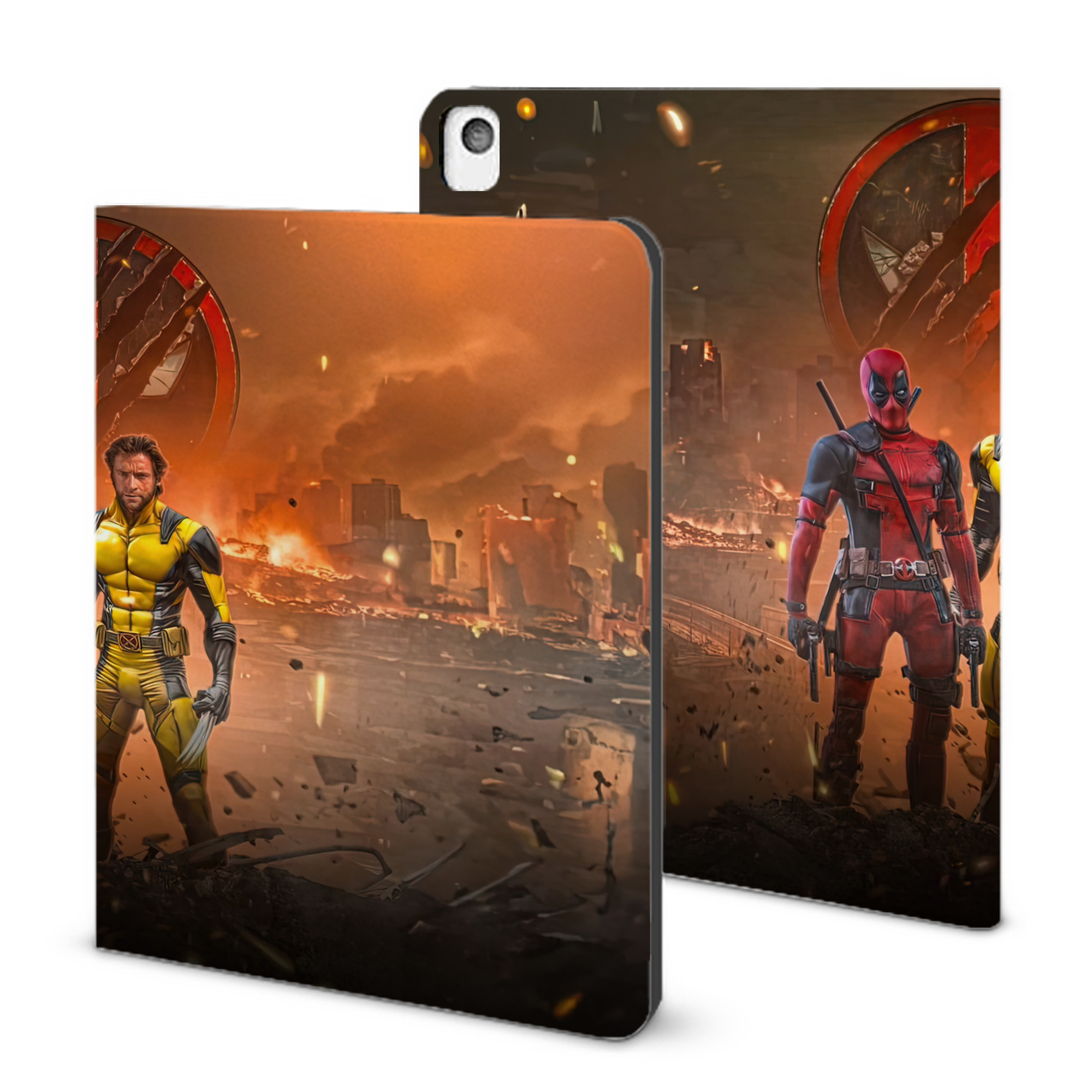 （画像用） Deadpool デッドプール IPadケース ペンホルダー付き ブックスタイルデザイン